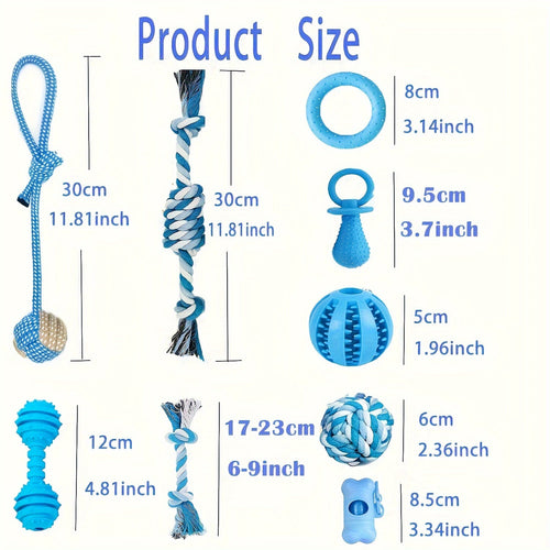 Puppy Teething Toy Variety Pack – Assorted Chew Toys, Rope Toys, Squeaky Toys & Treat Balls for Small & Medium Dogs, Perfect Christmas, Halloween & Birthday Gift for Puppies