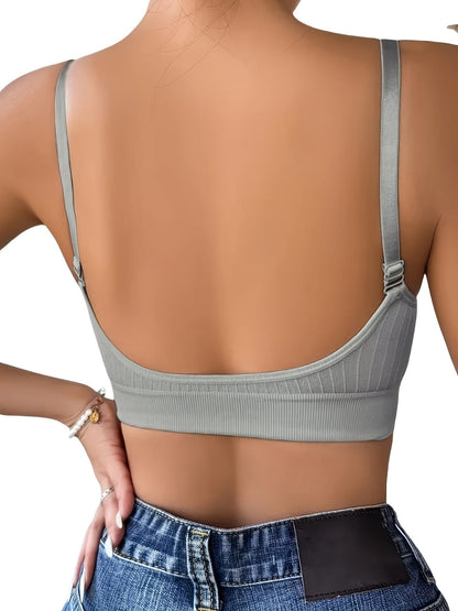 6Pcs Women's U-Back Sports Bra Set with Adjustable Straps & Removable Padding – Comfortable Wireless Workout Bras for Yoga, Gym & Everyday Wear, Mixed Colors, Sizes S-XL