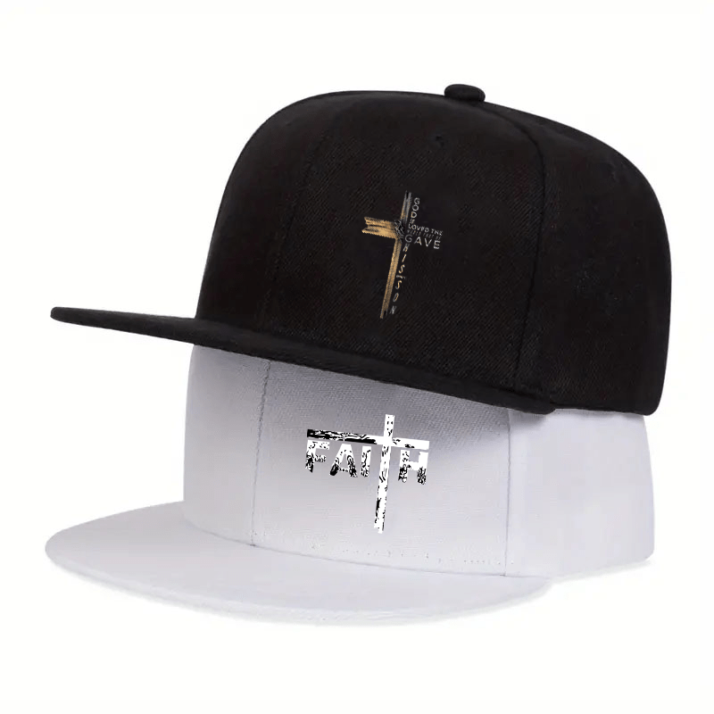2-Pack Cross Print Baseball Cap – Unisex Adjustable Breathable Acrylic Woven Hat for Soccer Fans, Match Day, Streetwear & Casual Daily Wear, Trendy 2026 Fan Gear