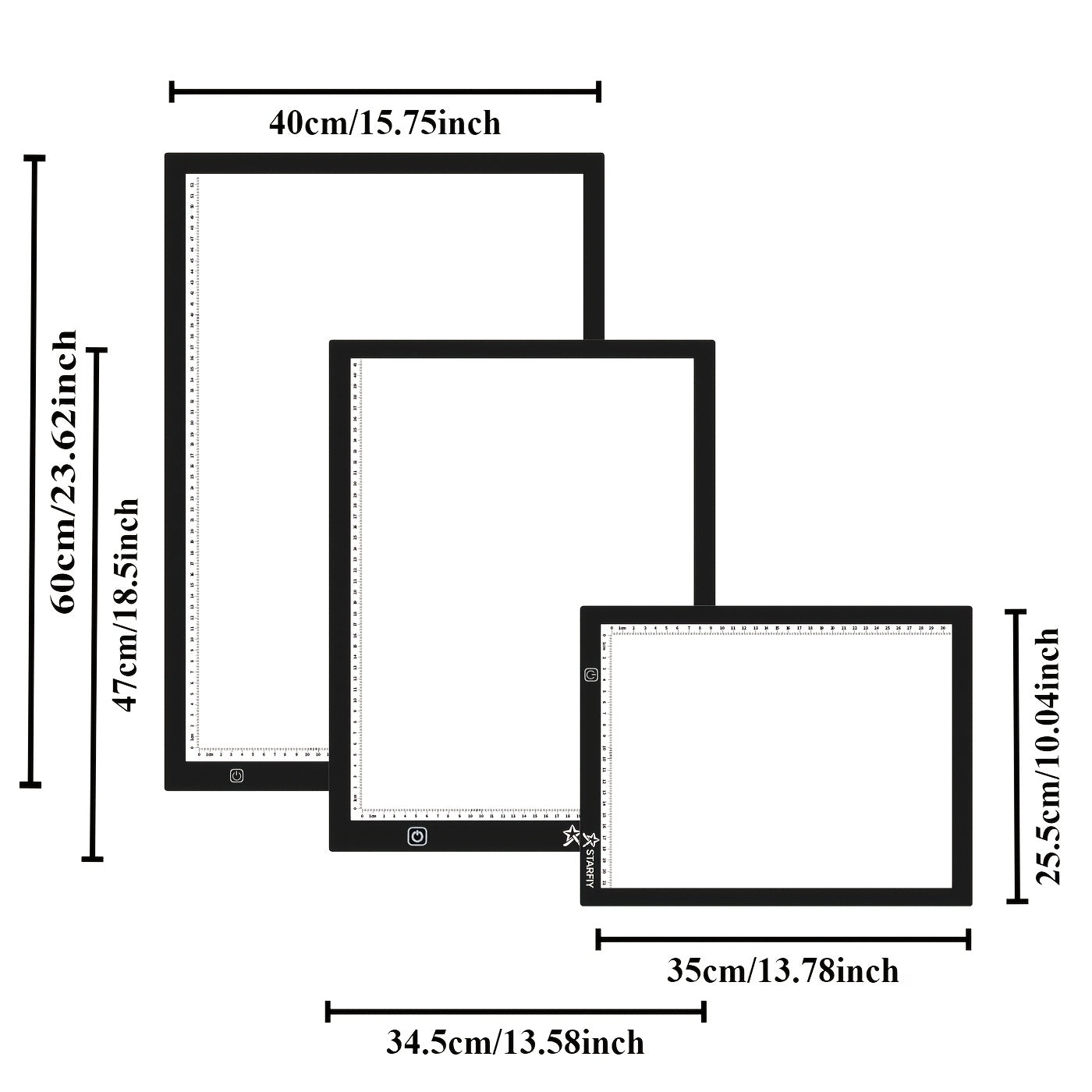 LED Tracing Light Pad Board A2 A3 A4, Dual Light Bar Ultra-Thin Copy Table with 3-Speed Dimming & Eye-Caring No-Grid Surface for Diamond Painting, Sketching & Drawing
