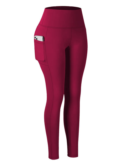 Women's High Waist Yoga Pants with Tummy Control & Butt Lifting – Soft Elastic Breathable Leggings for Fitness, Cycling, Running & Yoga, Black Dark Gray Burgundy Navy, Sizes S-XXL