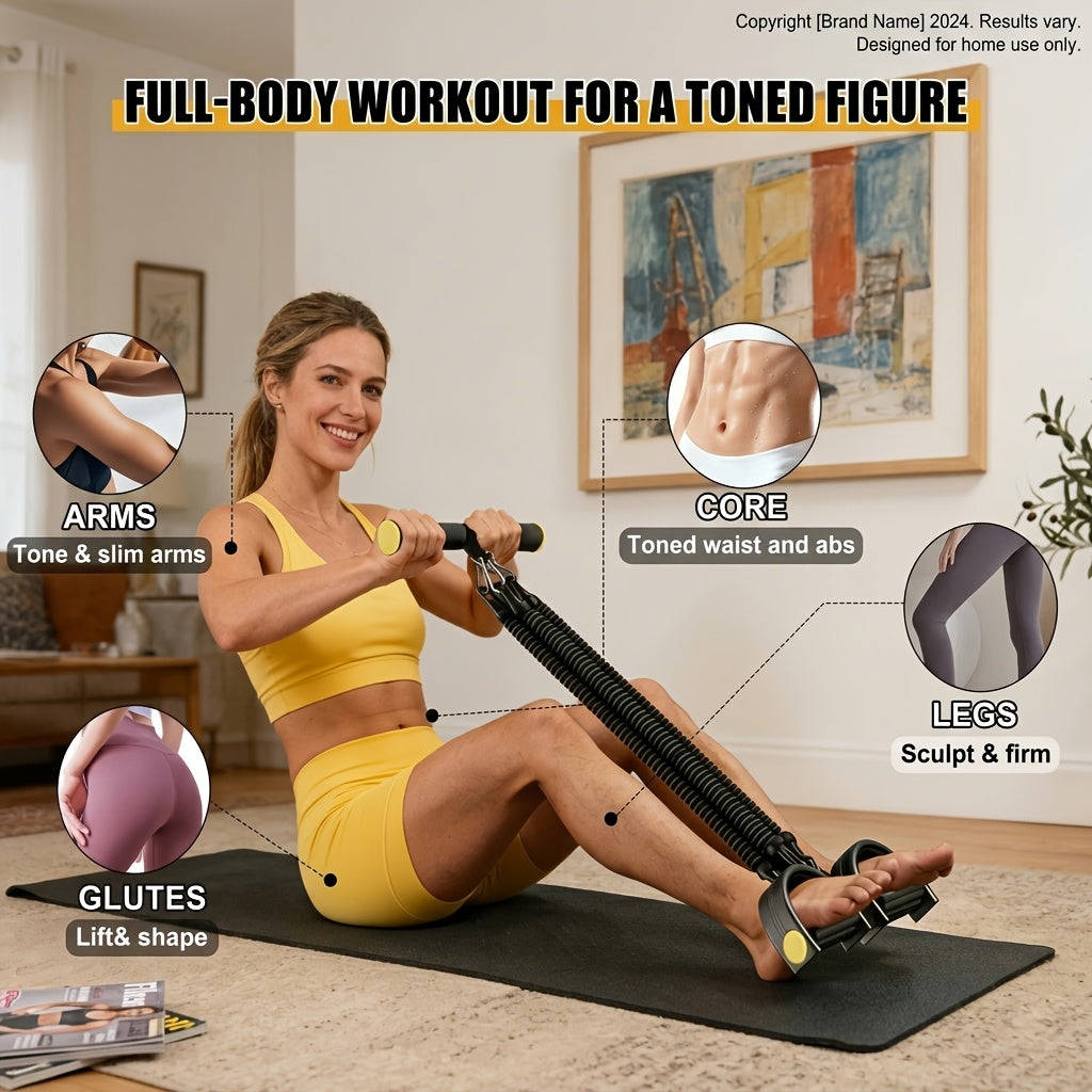 6-in-1 Resistance Bands Set with Pedal Puller – Adjustable 50/75/100LBS Tensioner for Body Stretching, Strength Training & Fitness Exercise, Home Gym Workout Equipment for Men & Women – Black & Purple