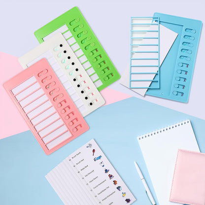 Chore Chart 4 Pack – Plastic Checklist Task Boards with 10 Detachable Cardstock To-Do Lists for Home Routine Planning, Kids Chores, Family Schedule & Daily Task Tracking