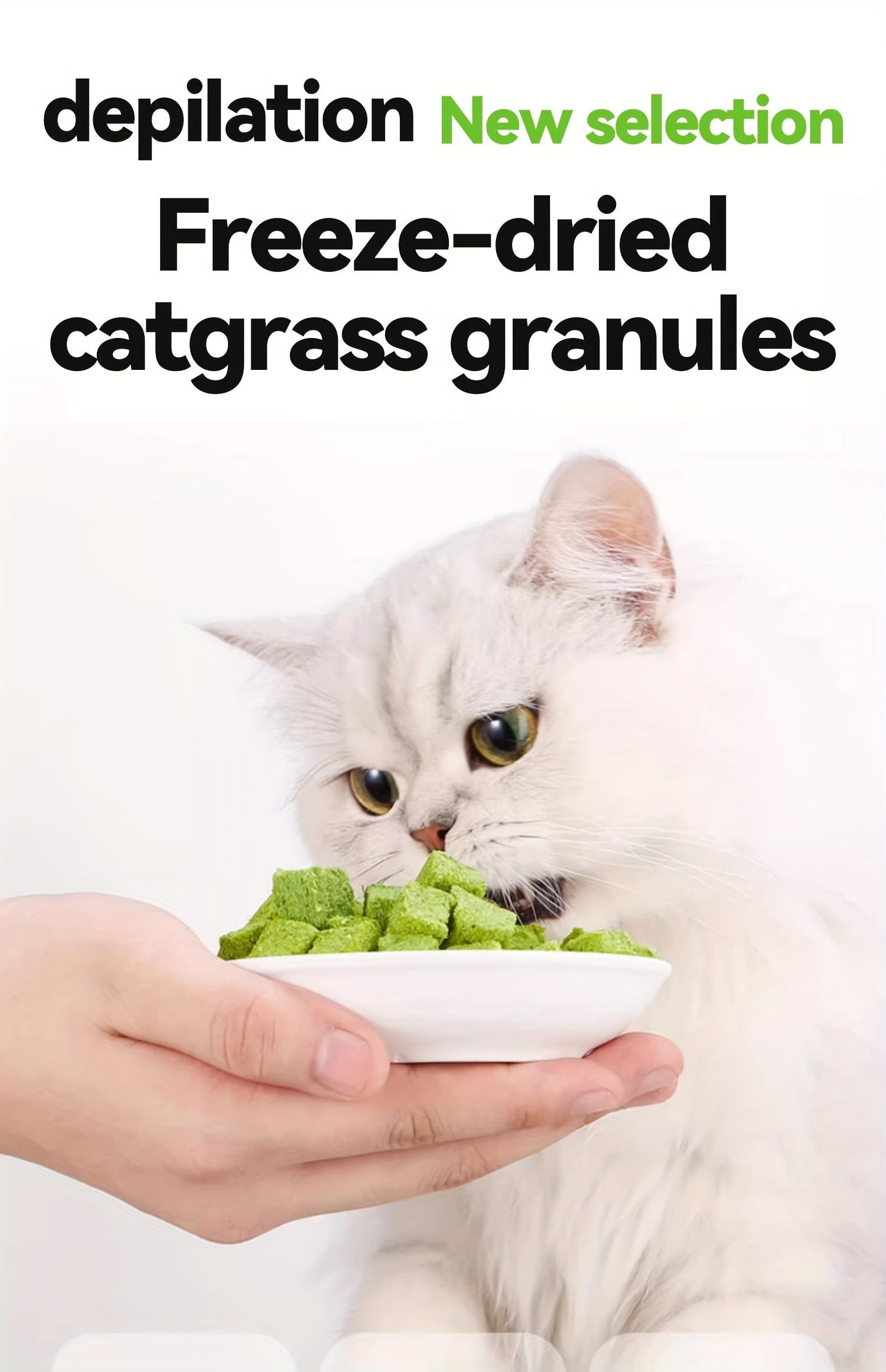 Freeze-Dried Cat Grass Hairball Control Tablets – Natural Mint Molar Sticks & Granules, Chicken Flavor Cat Snacks for Dental Health & Hair Removal