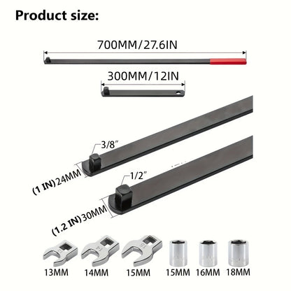Serpentine Belt Tool Set 8/16 Piece - Universal 3/8 and 1/2 Drive Belt Tensioner Wrench, Idler Pulley Adjuster, Chrome Vanadium Steel, Professional Automotive Belt Removal and Installation Kit for Car Engine Repair