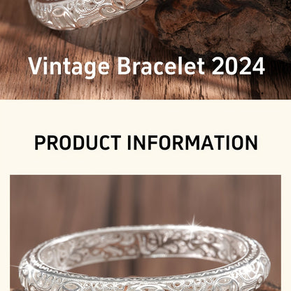 S999 Pure Silver Bangle Bracelet for Women – Solid Closed-End Cuff, High-Purity Fine Silver Jewelry, Elegant Shining Fashion Accessory, Perfect Birthday & Anniversary Gift for Her