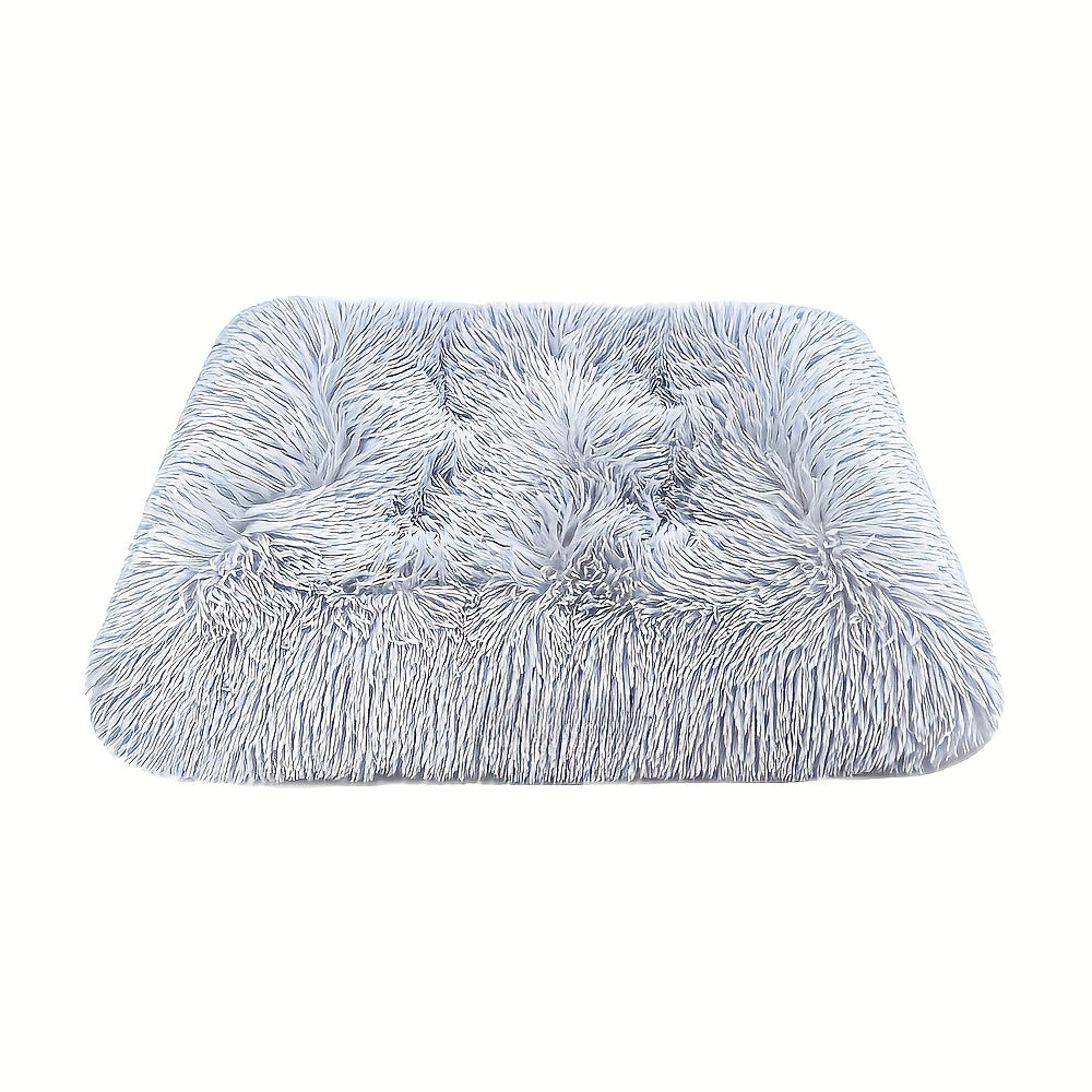Oversized Plush Dog Bed Cat Pad Thick Warm Washable Polyester Pet Bedding Removable Cover All Breeds Sizes Comfortable Durable Pet Furniture Light Gray S L XL