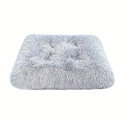 Oversized Plush Dog Bed Cat Pad Thick Warm Washable Polyester Pet Bedding Removable Cover All Breeds Sizes Comfortable Durable Pet Furniture Light Gray S L XL