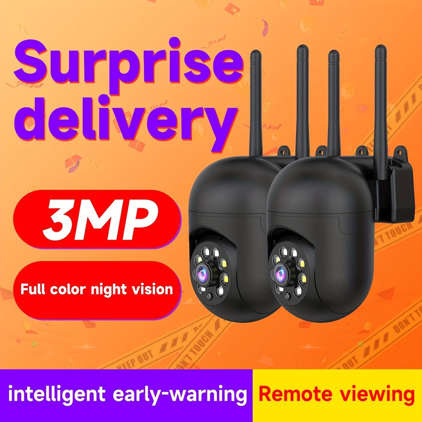 2-Pack WiFi Security Camera 2K QHD PTZ 355° Pan – Dual-Band 2.4G/5G AI Motion Detection, Color Night Vision, Two-Way Audio, Cloud & SD Storage, Baby Monitor, Indoor Home Surveillance Camera