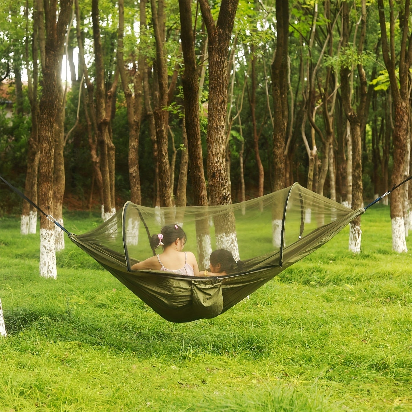 3-in-1 Double Camping Hammock with Mosquito Net and Sun Shade – Lightweight Portable Durable, Ideal for Camping Hiking Backpacking Picnicking Parks, 7 Color Options