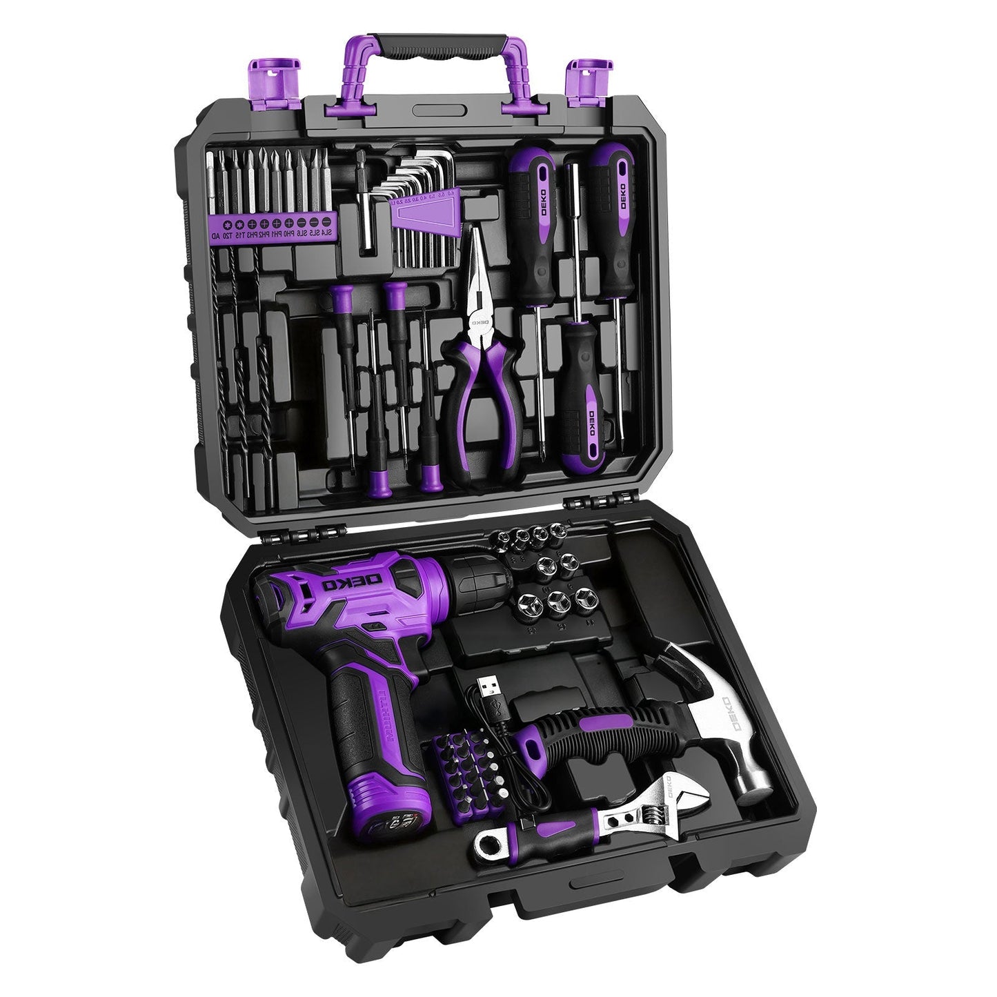119/151 PCS Cordless Drill Tool Set 8V USB-C Rechargeable with LED – Lightweight All-in-One Home Repair Kit for Women, DIY, Garden & Furniture Assembly, 6 Colors, Great Gift