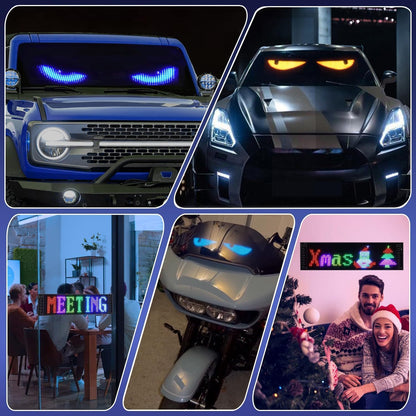 LED Scrolling Sign App Programmable – Animated Text Display Board, USB Powered, Car Charger Included, Multiple Sizes, Perfect for Bar, Party, Car, Christmas, New Year & Birthday Decorations