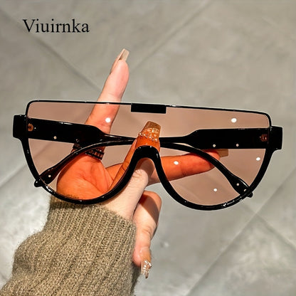 Oversized Semi-Circular Sunglasses for Men & Women – UV Protection, Glare-Resistant Lenses, 5 Colors – Trendy Unisex Shades for Travel, Beach & Daily Wear