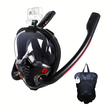 Full Face Snorkel Mask – 180° Panoramic HD View with Dry Top Anti-Leak System, Breathable Design for Adults Men & Women, Scuba Snorkeling Freediving Mask