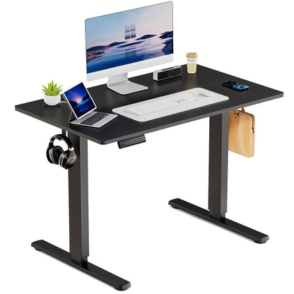 63 Inch Electric Standing Desk – Height Adjustable Sit-Stand PC Workstation with Wood Desktop, Home Office, Bedroom & Gaming Room Computer Work Table for Small Spaces