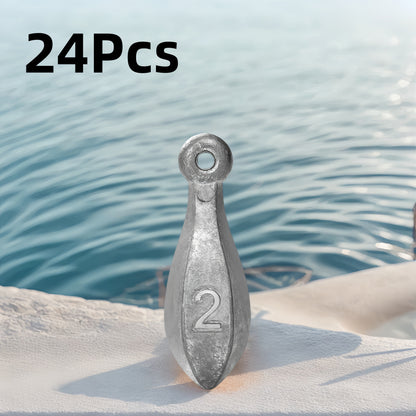 Fishing Sinkers Tackle Weights Lead Bank Sinker 1oz 2oz 3oz 4oz 5oz 6oz 8oz 10oz 12oz 16oz – Snagless Teardrop Design for Bass Catfish Saltwater Freshwater Bottom Fishing Rig, Bulk Multi-Pack