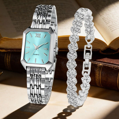 Set of 2 Women's Vintage Heart-Shaped Chain Quartz Watches – Elegant Analog Pointer Style, Gold & Silver Tone, Perfect Gift for Birthdays, Christmas & New Year