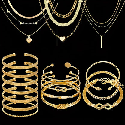 Boho Jewelry Set for Women 37-87 Pcs – Heart Twist Butterfly Earrings, Necklaces, Rings & Bangles, Minimalist Bohemian Style, Multi-Element Combo for Daily Holiday Vacation Wear