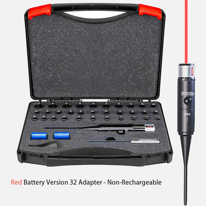 Bore Sight Laser Kit Red Green Boresighter with 8 or 32 Adapters Universal Multi-Caliber 0.17 Cal to 12GA for Rifle Pistol Shotgun - Tactical Gun Zeroing Tool
