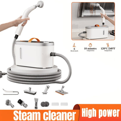 Handheld Steam Cleaner 4.4Bar High-Power Fast Heating 6 Multifunctional Heads 47oz Large Tank Dual Safety for Kitchen Sofa Floor Bathroom Car Refrigerator Air Conditioner