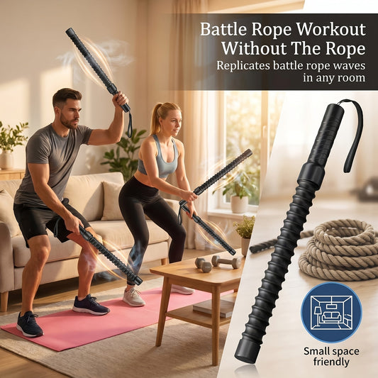 Cordless No-Rope Fighting Jump Rope Set 2pcs – Weighted Resistance Training Ropes for Home Gym Fitness Workout, Adjustable Intensity, Portable Exercise Equipment for Men and Women
