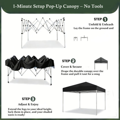 10x10 Pop Up Canopy Tent UPF 50+ Heavy Duty Steel Frame 3 Height Settings Waterproof Instant Canopy with Carry Bag for Backyard Patio Beach Camping Party Market Space Gray Black Blue Red Dark Gray Forest Green