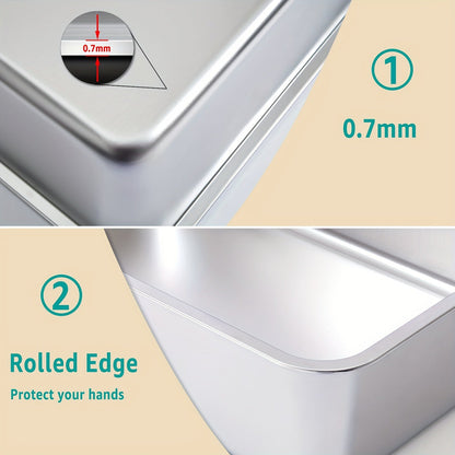 Stainless Steel Cat Litter Box XL – 2-Pack Extra Large Metal Litter Box, 6" Deep High Sides, Easy to Clean, Odor Resistant, for Big Cats & Multi-Cat Households, Rectangle Corner-Fit Design