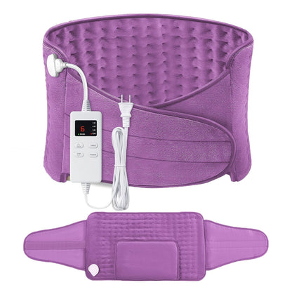 Electric Heating Belt for Back Pain Relief 12x24 Inch – 6 Heat Levels 104-149°F, 6-Hour Auto Shutoff, 4 Timers, Adjustable 24-45 Inch Waist, Washable Heated Waist Pad for Men and Women