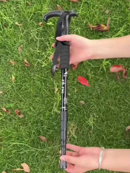 Foldable Aluminum Alloy Hiking Stick Adjustable Trekking Pole with Quick-Lock for Men & Women – Lightweight, Collapsible Walking Stick for Hiking, Backpacking & Trail Walking Outdoor Accessories