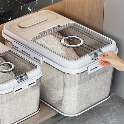 Airtight Food Storage Containers Set with Flip-Top Lid – 2.85 & 2.06 Gallon PET Square Rice Canister, Insect & Moisture Proof Grain Dispenser for Kitchen Pantry Organization – Reusable & BPA-Free