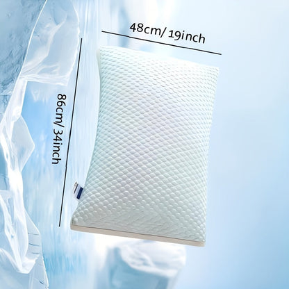 2-Pack Cooling Bed Pillows Hotel Quality Non-Collapsing Memory Foam Fill | Breathable Polyester Viscose Cover Machine Washable | Queen King Size | Side Back Stomach Sleepers | Down Alternative
