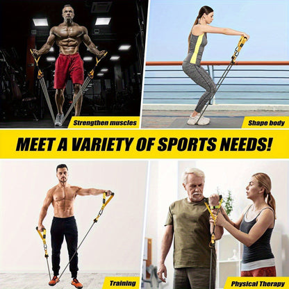 300lb Heavy-Duty Resistance Band Set Home Gym Strength Training Kit with Handles Door Anchor Ankle Straps Full Body Workout for Muscle Building Toning Rehabilitation