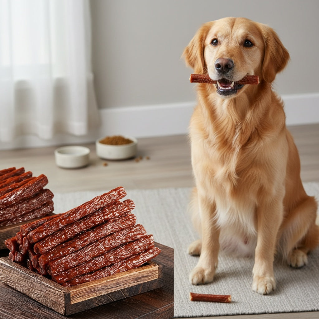 Natural Beef Tendon Dog Chew Sticks 150g Long-Lasting High-Protein Dental Chews Rawhide-Free Dog Treats Healthy Beef Jerky Strips for Puppies Adult Dogs Training