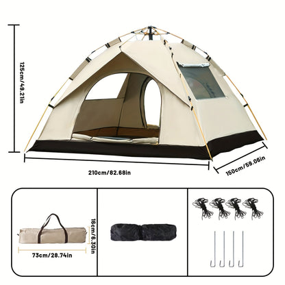 Automatic Instant Setup Camping Tent 1-4 Person All-Season Windproof Lightweight Tent with Dual Doors & Mesh Windows for Camping Hiking Travel – Durable Portable Outdoor Shelter