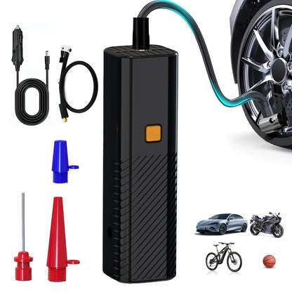 Cordless Tire Inflator Portable Air Compressor with Digital Pressure Gauge, USB Rechargeable, 3X Fast Inflation for Car, SUV, Truck, Bike, Motorcycle, Ball & Sports Equipment – Compact Auto Air Pump
