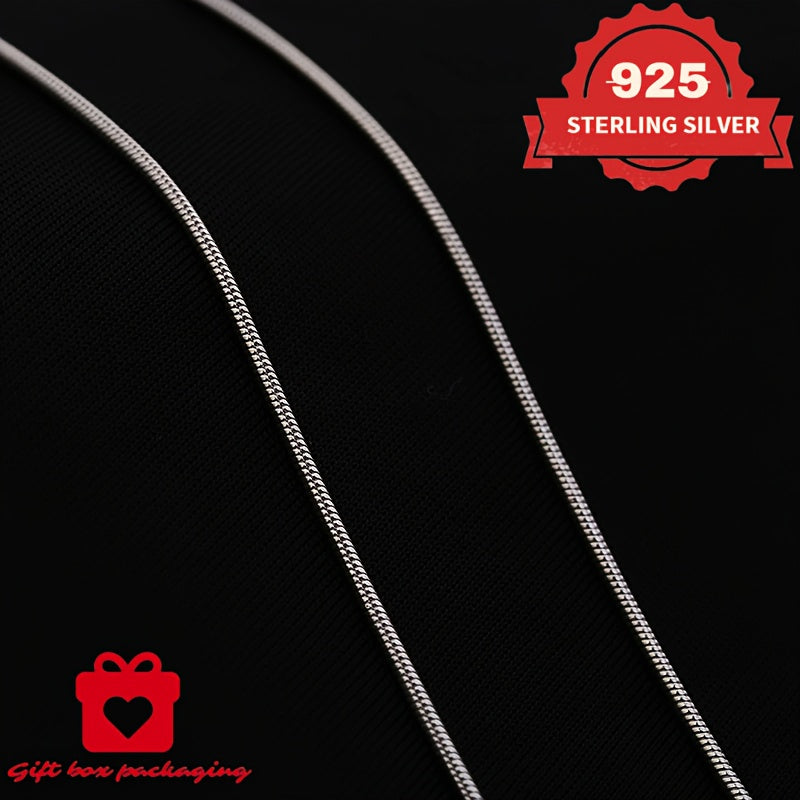 925 Sterling Silver 1mm Snake Chain Necklace Unisex – Handmade Round Snake Chain Lengths 16–24 Inch, Gift Box Included, Perfect for Daily Wear, Mother’s Day & Gifts for Him or Her