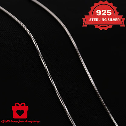 925 Sterling Silver 1mm Snake Chain Necklace Unisex – Handmade Round Snake Chain Lengths 16–24 Inch, Gift Box Included, Perfect for Daily Wear, Mother’s Day & Gifts for Him or Her