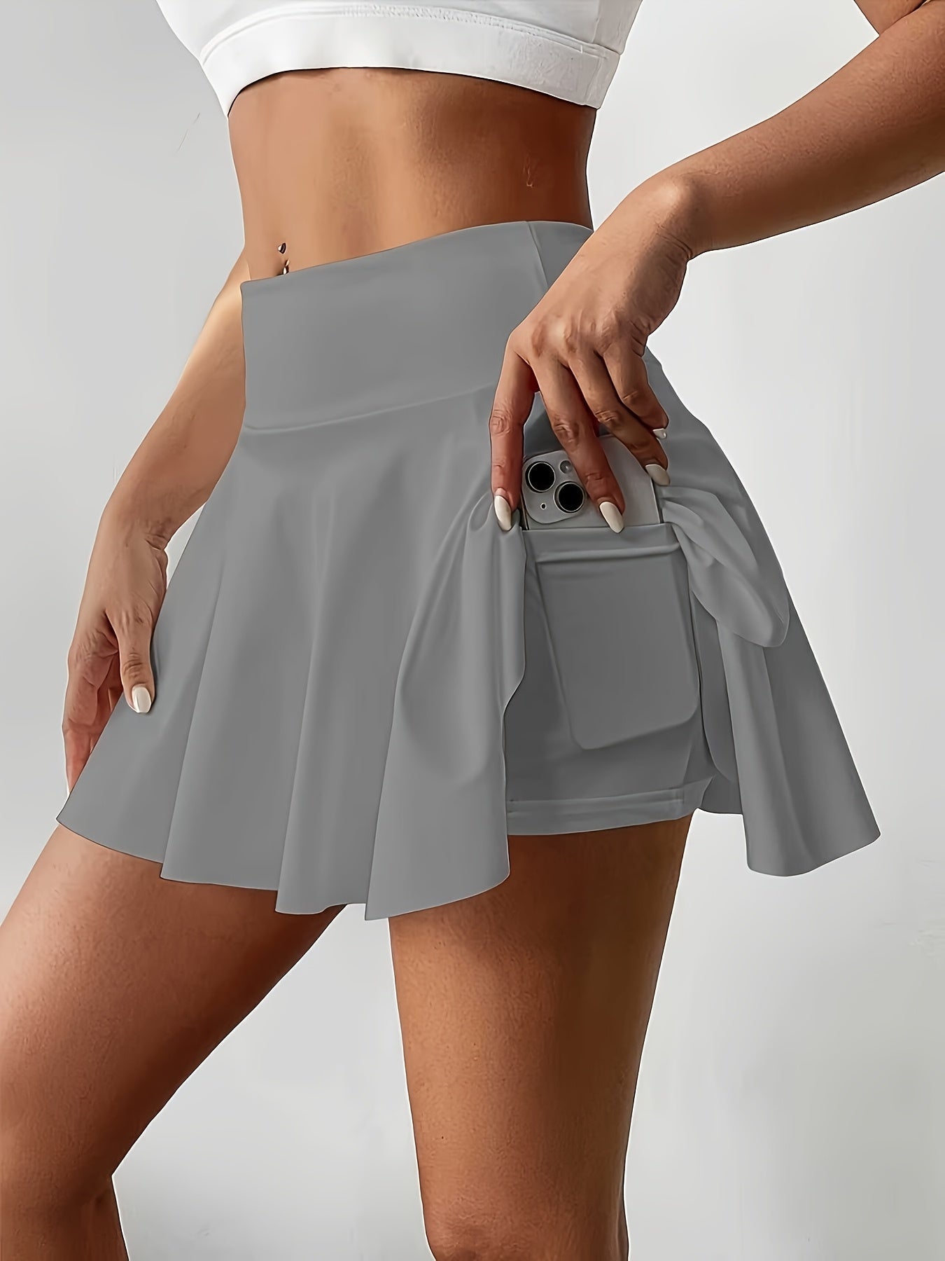 Women's Athletic Pleated Tennis Skort 3-Pack High Waist with Pockets Stretchy Polyester Yoga Skirt Machine Washable Side Tie Detail Comfort Fit for Tennis Yoga Gym Dance Sizes S-XXL