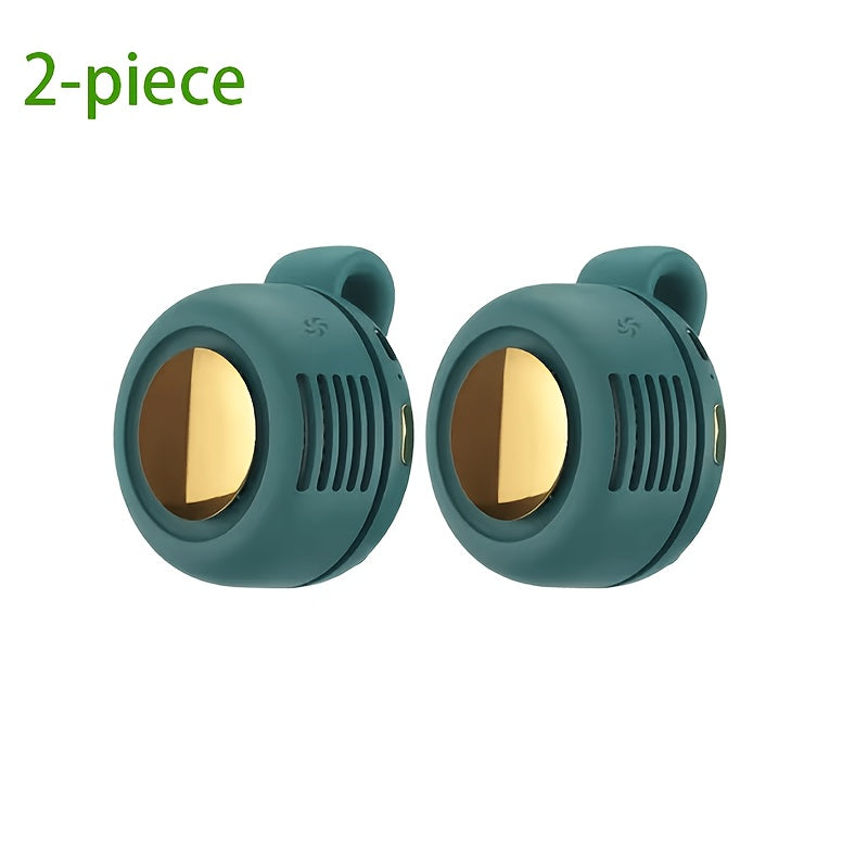 Mini Clip-On Bladeless Neck Fan USB Rechargeable 3-Speed 360° Airflow Portable Hands-Free Waist Hanging Cooling Fan for Hiking Camping Travel Golf Sports Outdoor