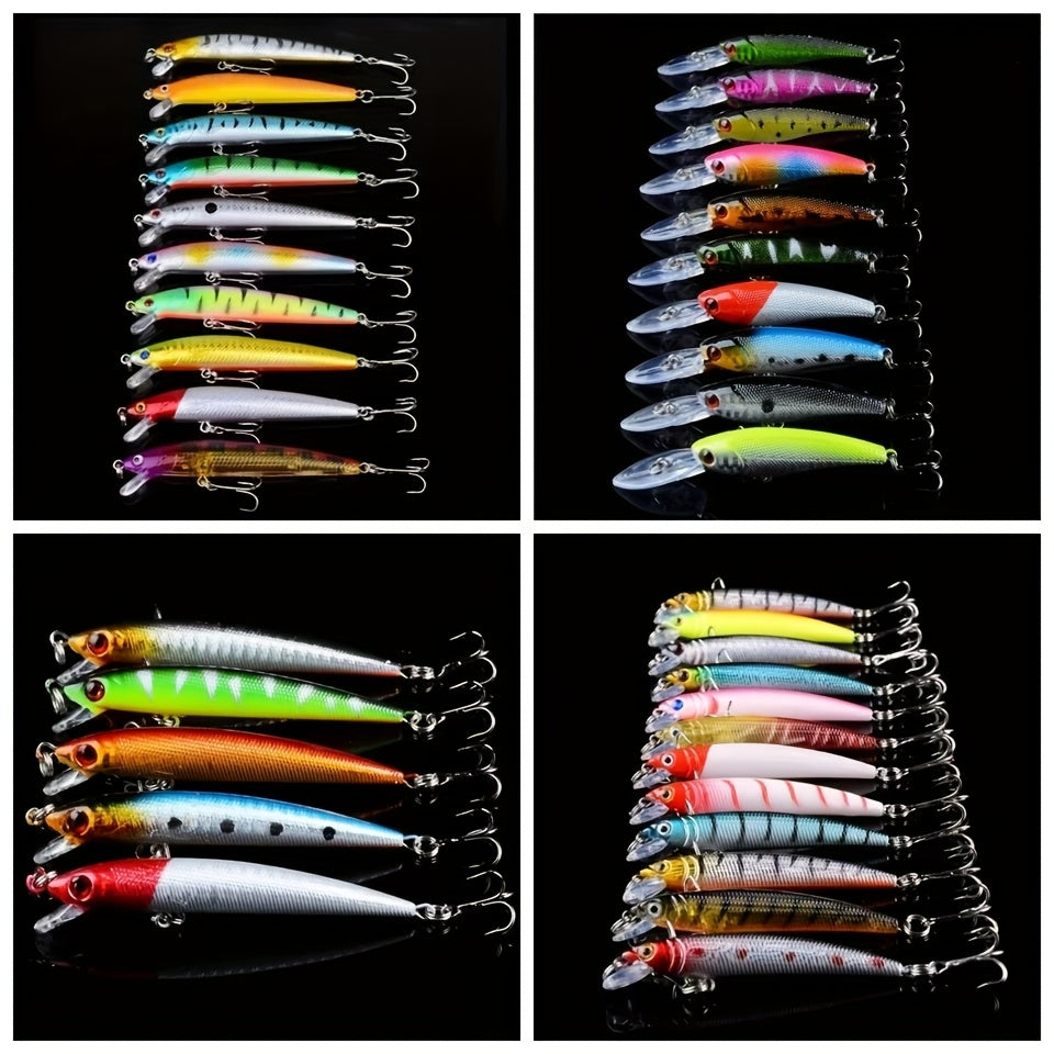 Fishing Lure Set 5pcs – Bionic Minnow Hard Bait, Realistic Swimming Action, Saltwater & Freshwater, Random Mixed Color Artificial Lures