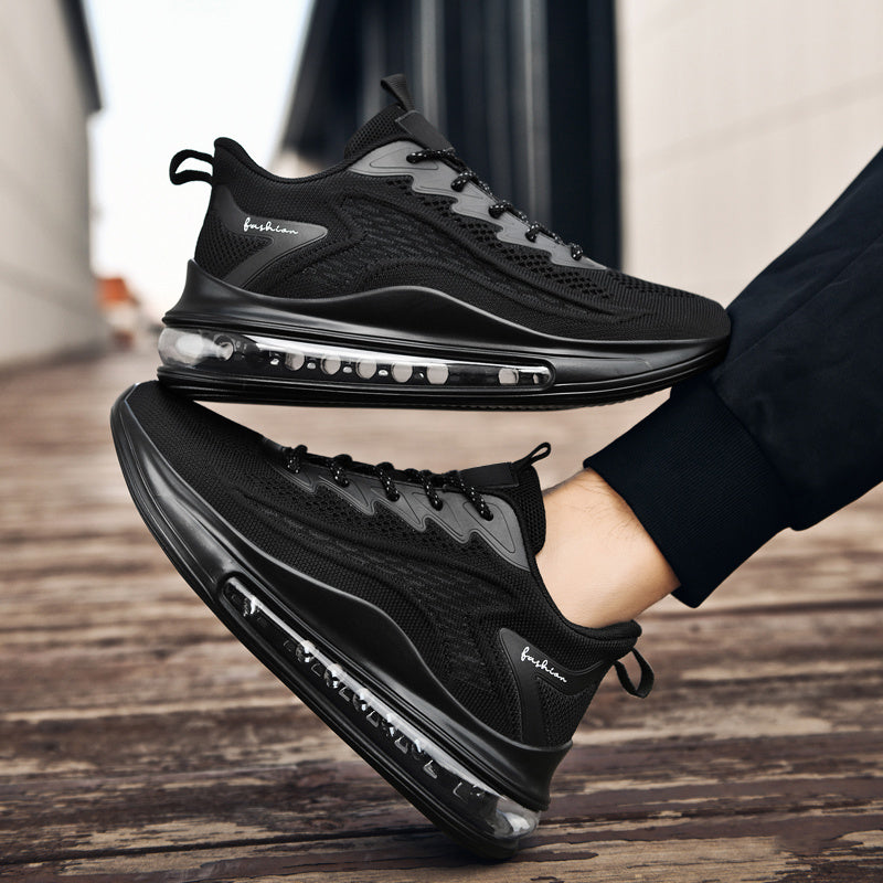 Men's Air Cushion Running Sneakers Lightweight Lace-Up Anti-Slip Shock-Absorbing Breathable Athletic Shoes for Walking Fitness Tennis Travel Sizes US 6.5-13.5 Black Blue White Yellow Red