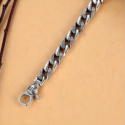 925 Sterling Silver Men's Fashion Bracelet – Classic Chain Design in 3 Sizes 7.10" 7.87" 8.66" Everyday Wear Jewelry Gift for Men Family Friends