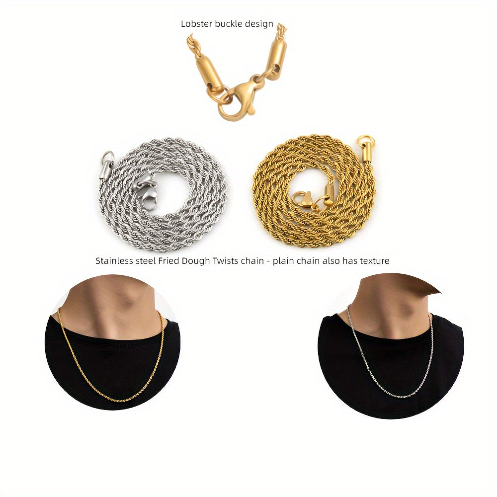 4-Piece Men's Punk Jewelry Set Quartz Watch Cuban Chain Necklace Bracelet and Cross Necklace with Rhinestone Details Hip Hop Style Gift for Men