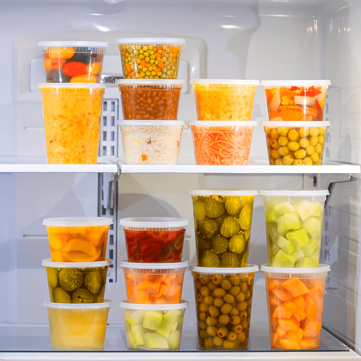 Deli Containers with Lids 48-Pack 16oz BPA-Free Leakproof Stackable, Microwave Dishwasher & Freezer Safe Meal Prep Containers, Sealed Fresh Takeout Packaging Kit for Food Storage & Portion Control