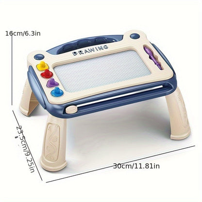 Kids Drawing Board Stamp Art Set – Creative Learning Toy with 4 Stamps, Brush & Stands, Fun Educational Art Gift for Boys & Girls, Birthday & Easter Gift, Blue Pink Green, 3 Ways to Use