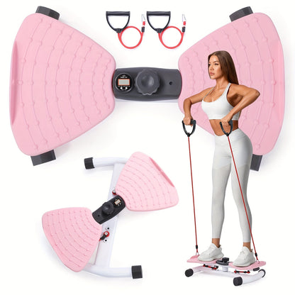 Waist Twisting Machine Ab Twister Board – 360° Noiseless Waist Twister Disc for Home Gym, 360 LBS Capacity, Digital Display Tracks Time, Reps & Calories, Includes Figure-8 Resistance Band