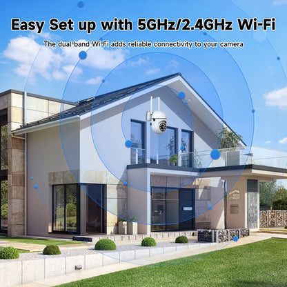 2-Pack WiFi Security Camera 2K QHD PTZ 355° Pan – Dual-Band 2.4G/5G AI Motion Detection, Color Night Vision, Two-Way Audio, Cloud & SD Storage, Baby Monitor, Indoor Home Surveillance Camera