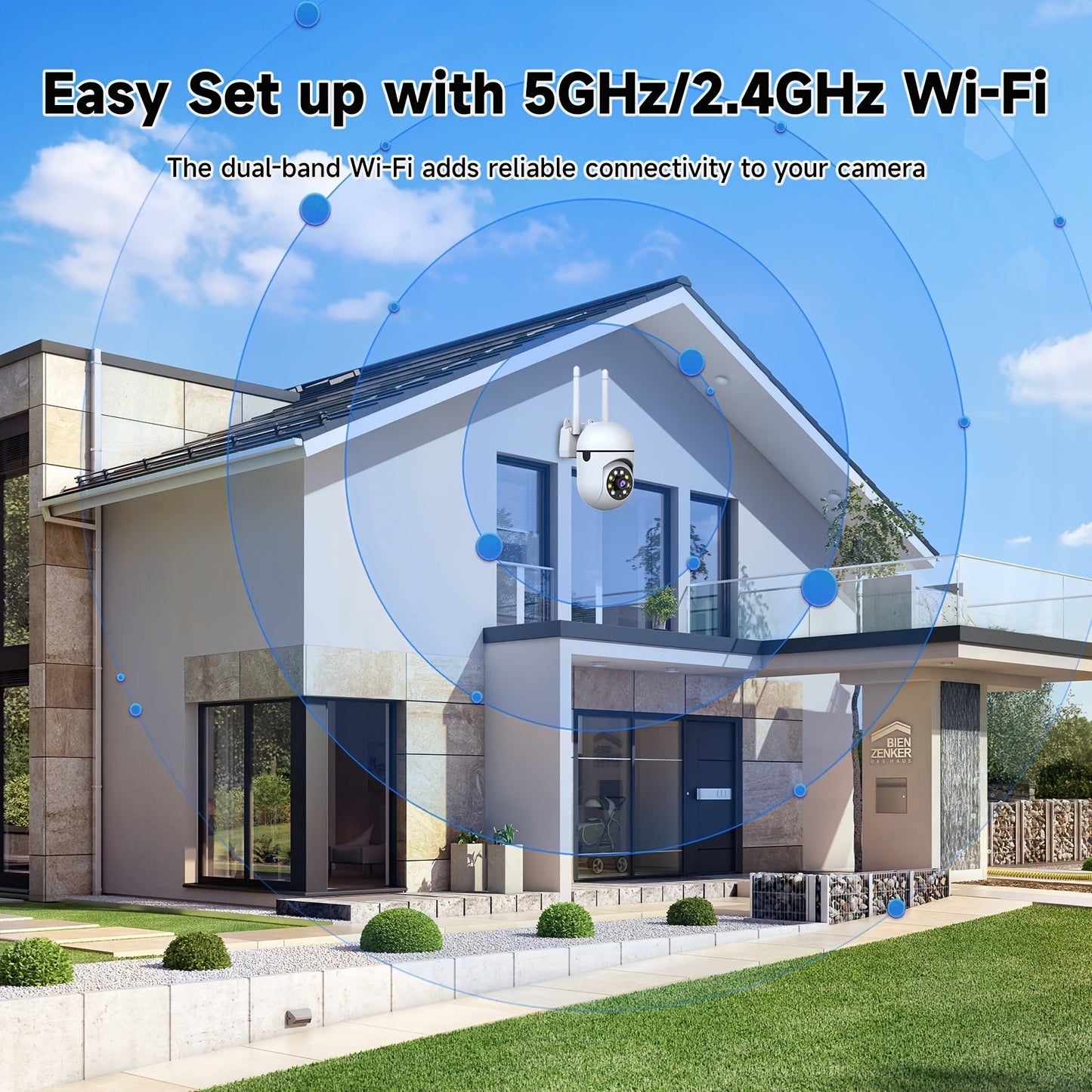 2-Pack WiFi Security Camera 2K QHD PTZ 355° Pan – Dual-Band 2.4G/5G AI Motion Detection, Color Night Vision, Two-Way Audio, Cloud & SD Storage, Baby Monitor, Indoor Home Surveillance Camera