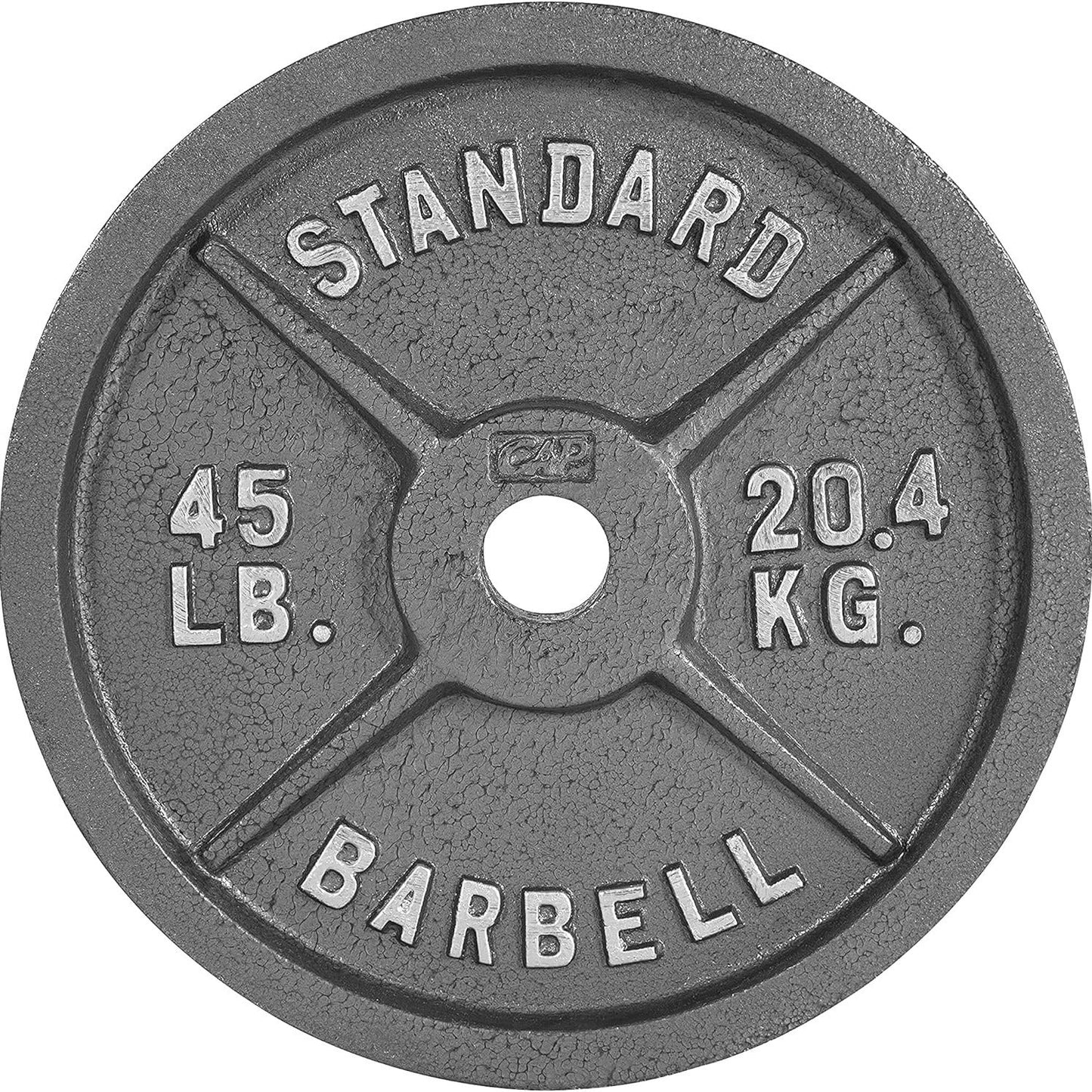 Cast Iron Weight Plates 2-Inch Olympic Solid Baked Enamel for Strength Training Powerlifting Bodybuilding Home Gym Barbell – 2.5 5 10 25 45 100LB CAPHAUS