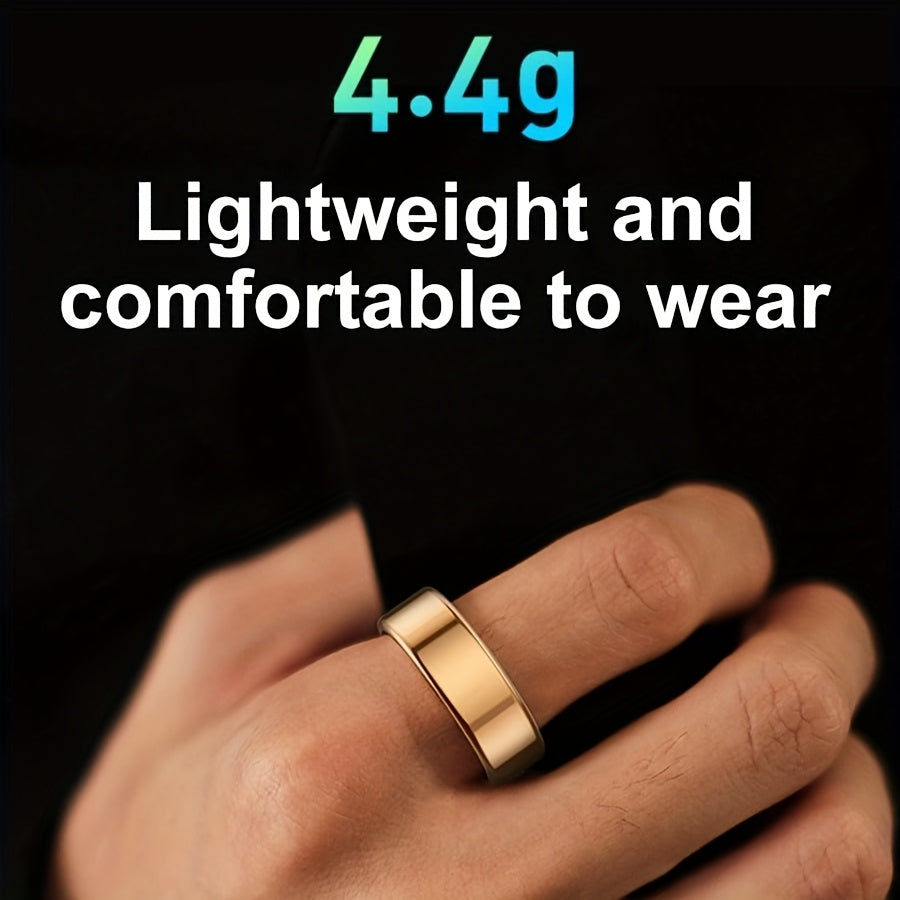 Smart Ring Health Fitness Tracker Bluetooth 5.3 IP68 Waterproof Sport Mode Pedometer Sleep Step Calorie Stress Body Temp Period Tracker for Men Women Android iPhone Gift